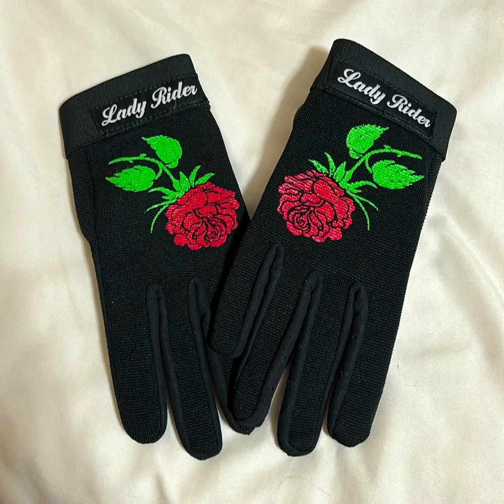 Hot Leathers Small Lady Rider Black Mechanics Gloves